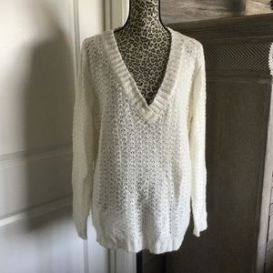 Cream Open Weave Sweater